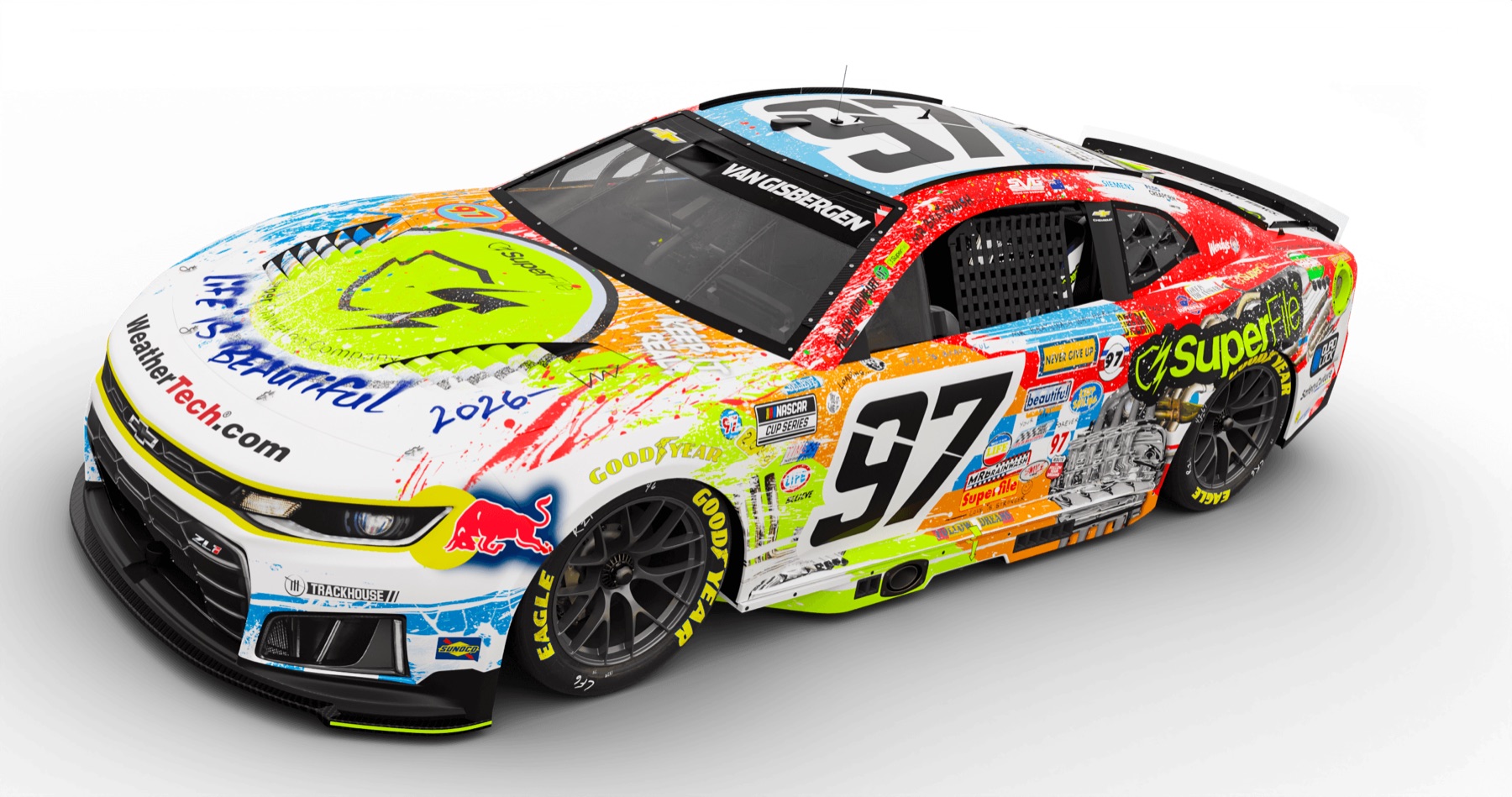 The SuperFile #97 art car painted by Mr. Brainwash